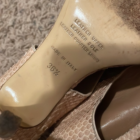 Devi Kroell Snakeskin Beige Sandals Size 6.5 - Picture 5 of 7